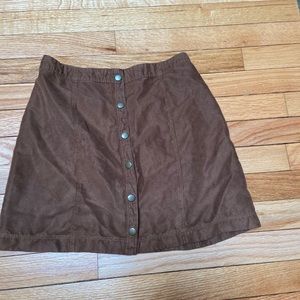 brown button up skirt